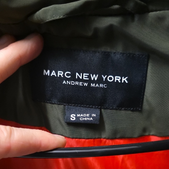 Andrew Marc Olive Green Hooded Puffer Jacket - Picture 5 of 7